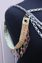 Load image into Gallery viewer, Green &amp; Pink Beaded Silver Epaulettes
