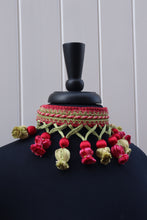 Load image into Gallery viewer, Green &amp; Pink Tassel Choker
