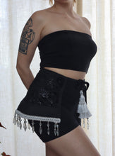Load image into Gallery viewer, Black Sheer Beaded Skirt

